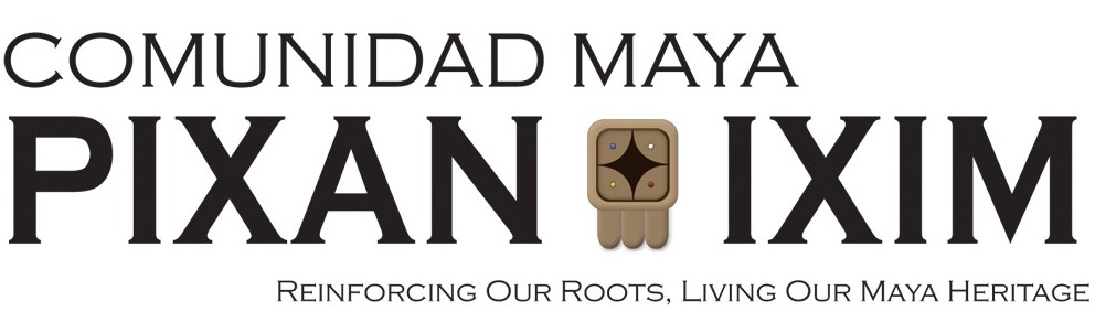 Comunidad Maya Pixan Ixim logo. Reinforcing our roots, living our Maya heritage.